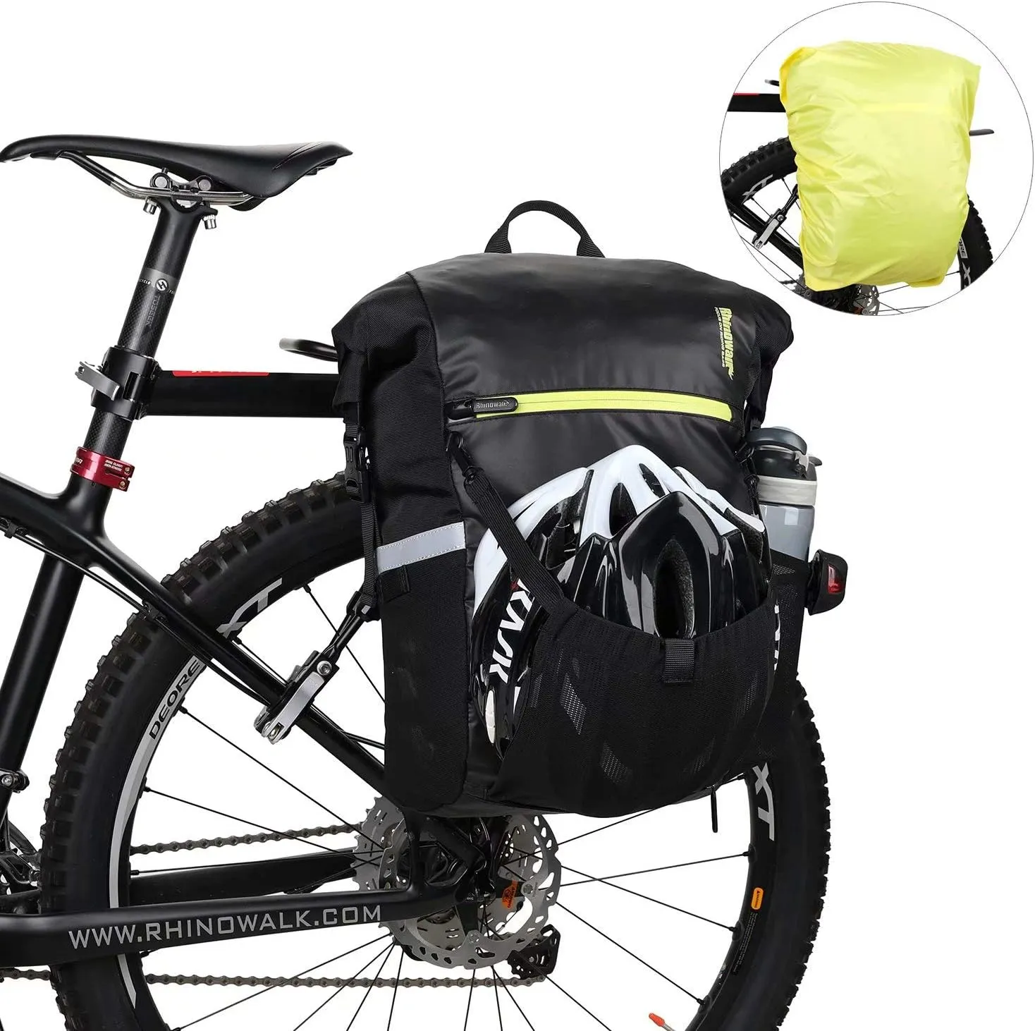 Rhinowalk Multifunction 24L Bike Pannier Bag Waterproof Bicycle Rear Seat Bag Laptop Backpack Motor Bag Luggage Bag