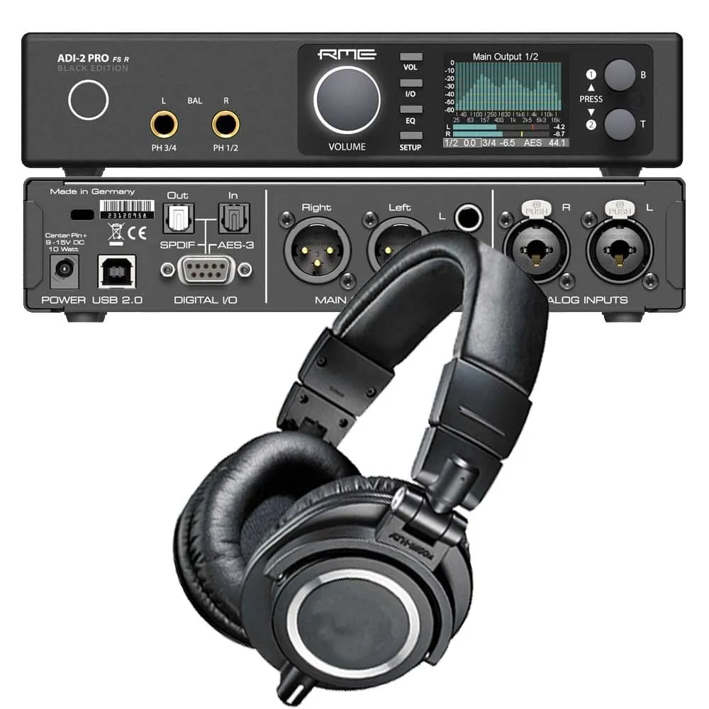 RME ADI-2 Pro FS R AD/DA Converter (Black Edition), ATH-M50X Bundle