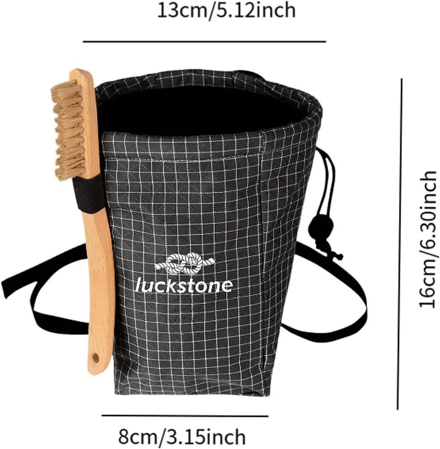 Rock Climbing Chalk Bag Bouldering Chalk Bag Bucket Gym Chalk Bag Multifunctional Gym Pouch Storage Bag with Brush and Adjustable Belt for Climbing, Cross Fit, Weight Lifting
