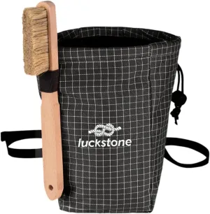 Rock Climbing Chalk Bag Bouldering Chalk Bag Bucket Gym Chalk Bag Multifunctional Gym Pouch Storage Bag with Brush and Adjustable Belt for Climbing, Cross Fit, Weight Lifting