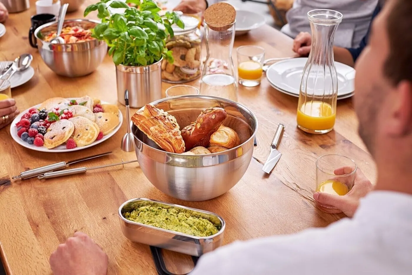 Rosle 15700 Stainless Steel 3 Piece Set for Mixing Prep Serving Bowls (1.7qt, 3.3qt, 5.7qt)