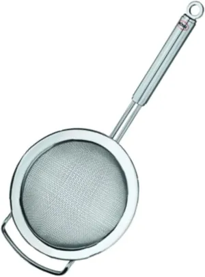 Rösle 95260 Stainless Steel Round Handle Kitchen Strainer, Fine Mesh, Sifter 7.9 Inch