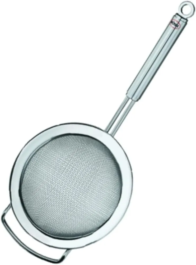 Rösle 95260 Stainless Steel Round Handle Kitchen Strainer, Fine Mesh, Sifter 7.9 Inch