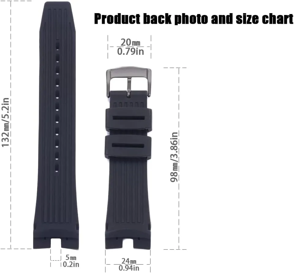 Rubber Strap compatible with Citizen AW1475 1476 1477 CA4154 4155 Men Eco-Drive Wristwatch replacement Silicone watchband