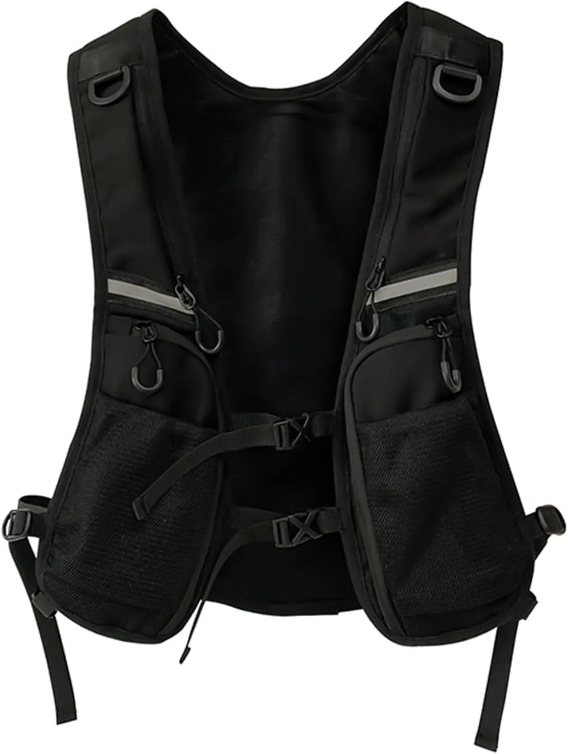Running Vest Safe Reflective Running Backpack Lightweight ＆ Breathable Marathon Vest with Front Pockets ＆ Adjustable Strap for Hiking Camping Marathon Cycling Race