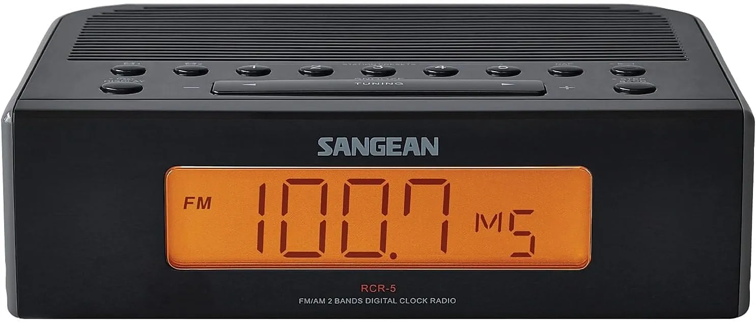 SANGEAN RCR-5 Digital AM/FM Clock Radio (Black)
