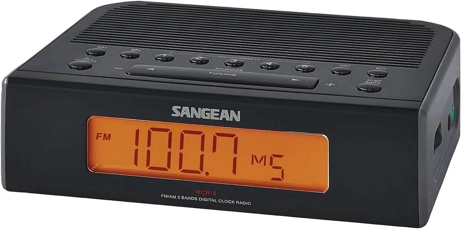 SANGEAN RCR-5 Digital AM/FM Clock Radio (Black)
