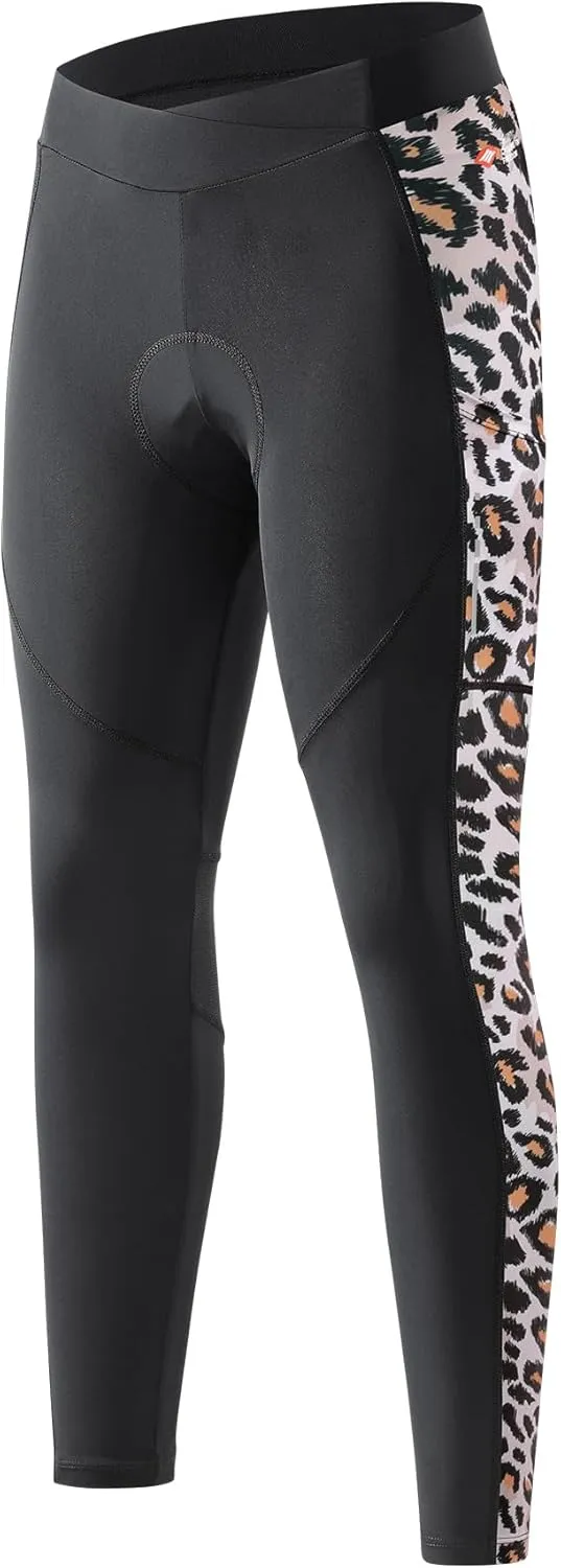 Santic Women's Cycling Pants High Waist 4D Padded Capris 7/8 Bike Bicycle Tights