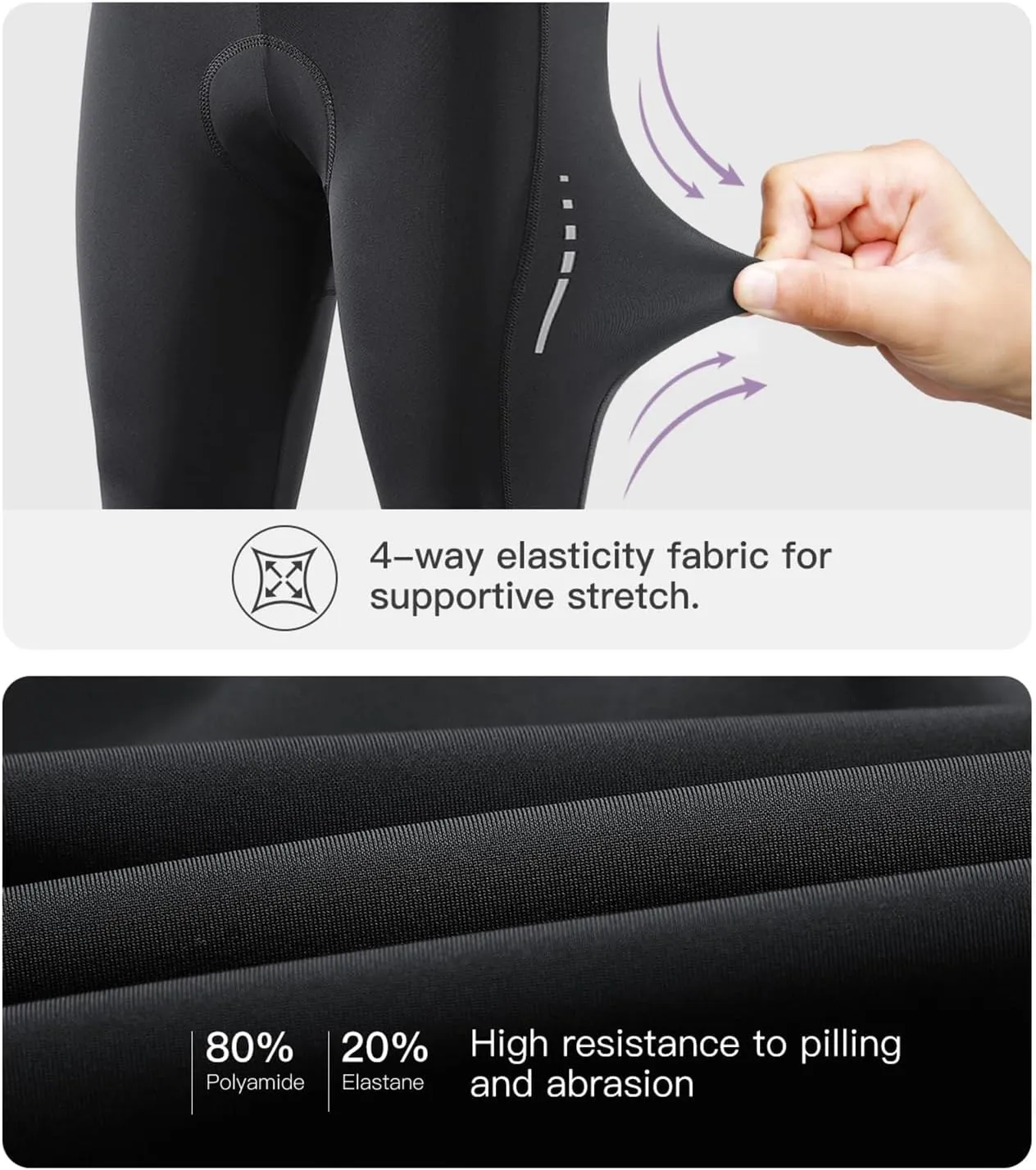 Santic Women's Cycling Pants High Waist 4D Padded Capris 7/8 Bike Bicycle Tights