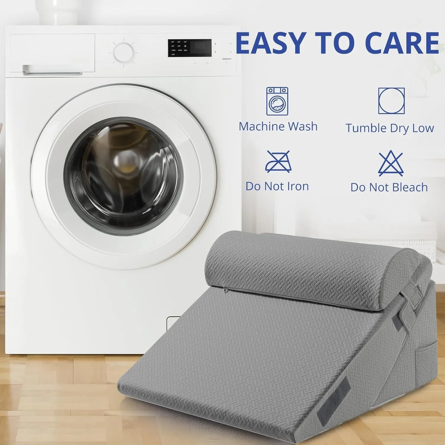 Sasttie Wedge Pillow Set for After Surgery, Adjustable Orthopedic Bed Wedge Pillow Set for After Surgery, Sleeping, Acid Reflux, Back Pain, and Recovery, Dark Grey