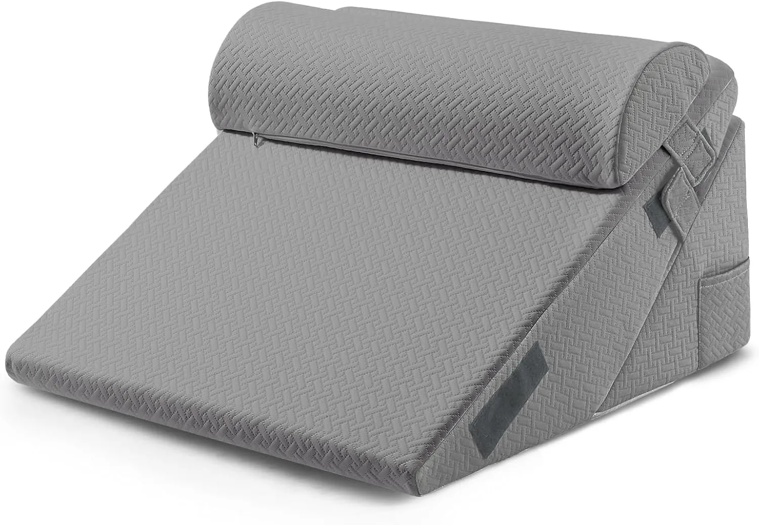 Sasttie Wedge Pillow Set for After Surgery, Adjustable Orthopedic Bed Wedge Pillow Set for After Surgery, Sleeping, Acid Reflux, Back Pain, and Recovery, Dark Grey