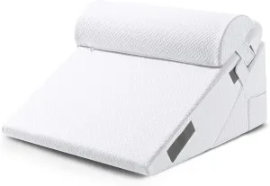 Sasttie Wedge Pillow Set for After Surgery, Adjustable Orthopedic Bed Wedge Pillow Set for After Surgery, Sleeping, Acid Reflux, Back Pain, and Recovery, White