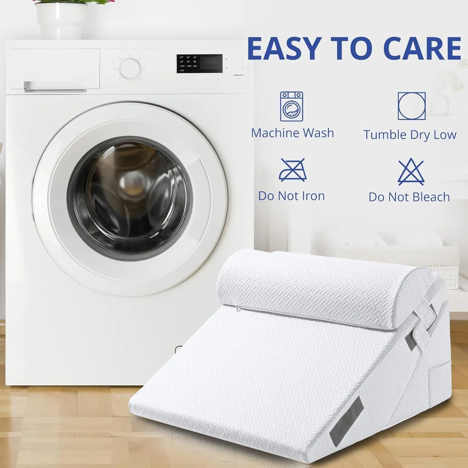 Sasttie Wedge Pillow Set for After Surgery, Adjustable Orthopedic Bed Wedge Pillow Set for After Surgery, Sleeping, Acid Reflux, Back Pain, and Recovery, White