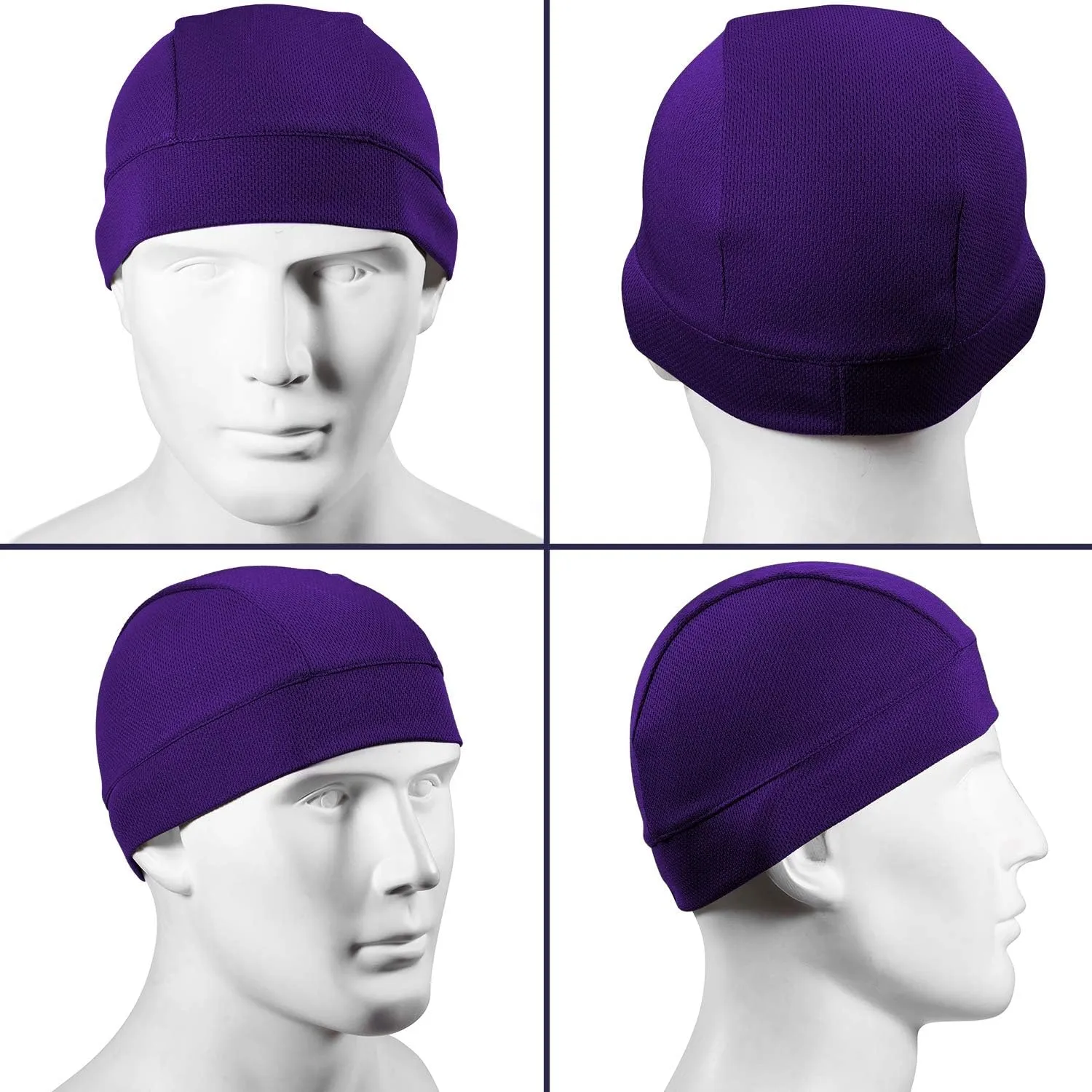 SATINIOR 9 Pieces Cooling Skull Caps Helmet Liner Sweat Beanie Cap Wicking Cycling Running Hat for Men and Women Sports