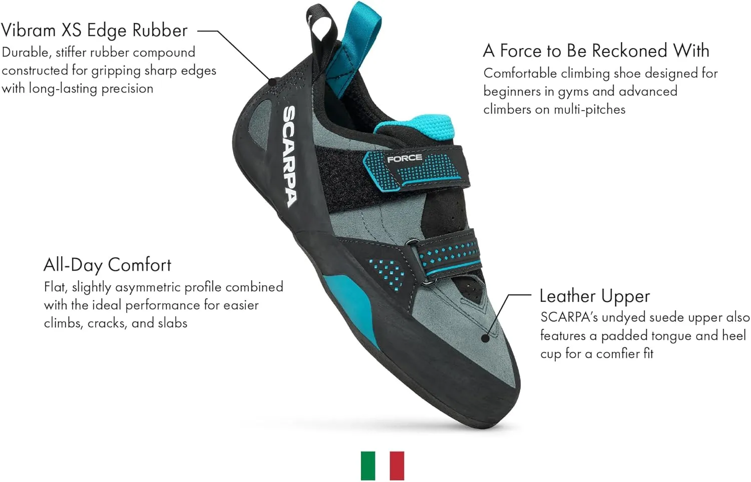 SCARPA Men's Force Rock Climbing Shoes for Gym Bouldering & Sport Climbing