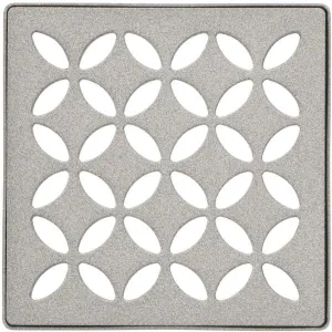 Schluter Kerdi-Drain Grate Kit with Integrated Slope Bonding Flange - Ideal for Bathroom or Wet Rooms - 4" Stone Grey Floral, Adjustable - KDIF4GRKTSSGD5