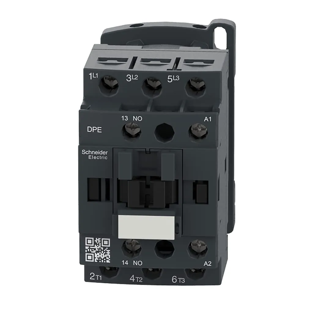 Schneider Electric DPE09U7 Easy TeSys IEC Contactor, 3HP, 480V, 240VAC Coil | HVAC & AC Contactor, Pumps, Compressors, DIN-Rail Mount/Screw Fixing, 1/3HP 115V-1P, 1HP 230V-1Ph, 2HP 200-230, 3HP 460V