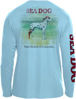 SEA DOG The Ocean is Calling UPF50 UV Sun Protection Long Sleeve Shirt 100% Microfiber Polyester - Designed & Printed in USA