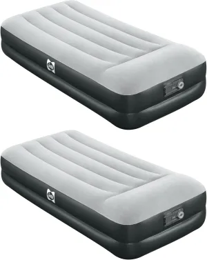 Sealy 2 Pack Tritech 16” Twin Sized Inflatable Air Mattress Bed with Built-in Pump, Storage Bag, and Repair Patch for Indoor and Outdoor Use