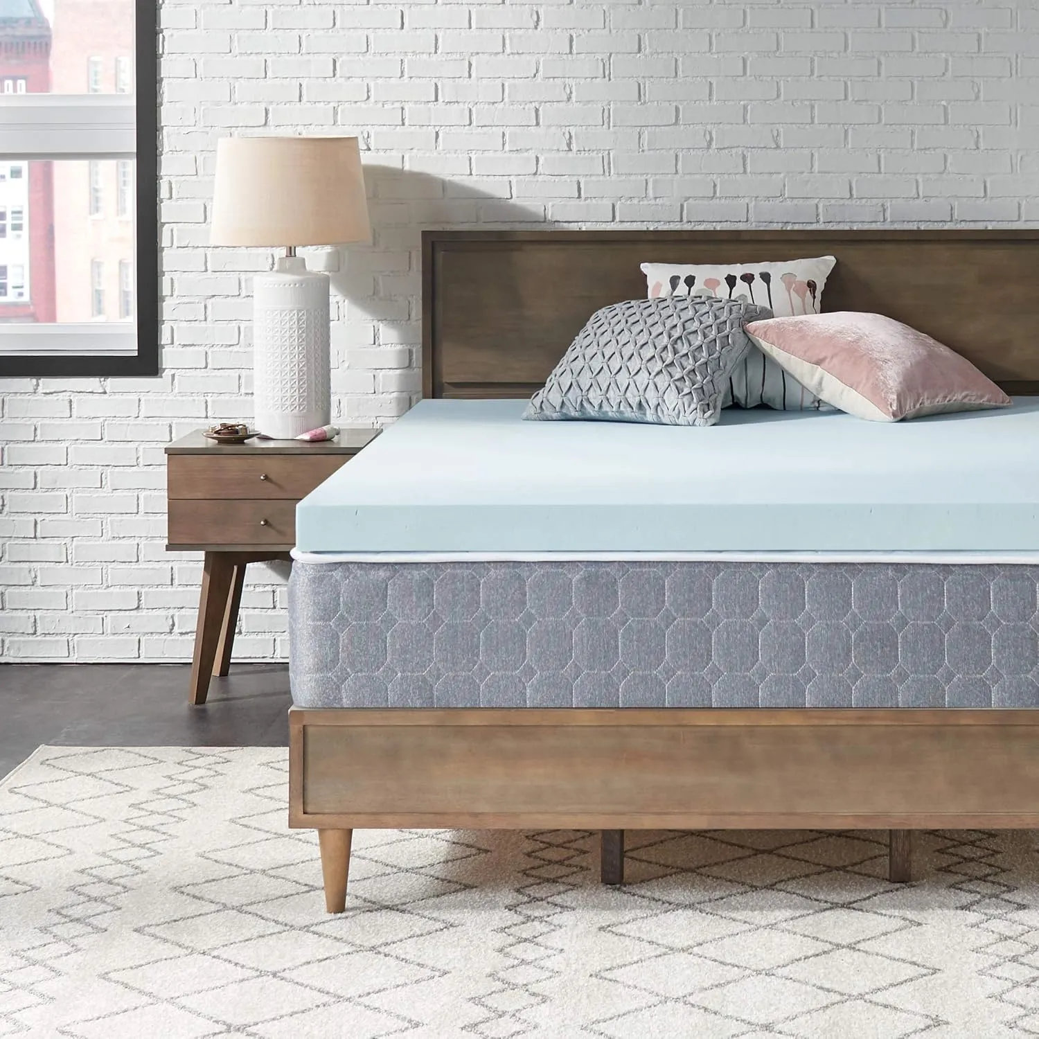 Sealy TrueForm 3" Memory Foam Mattress Topper, Full, Blue