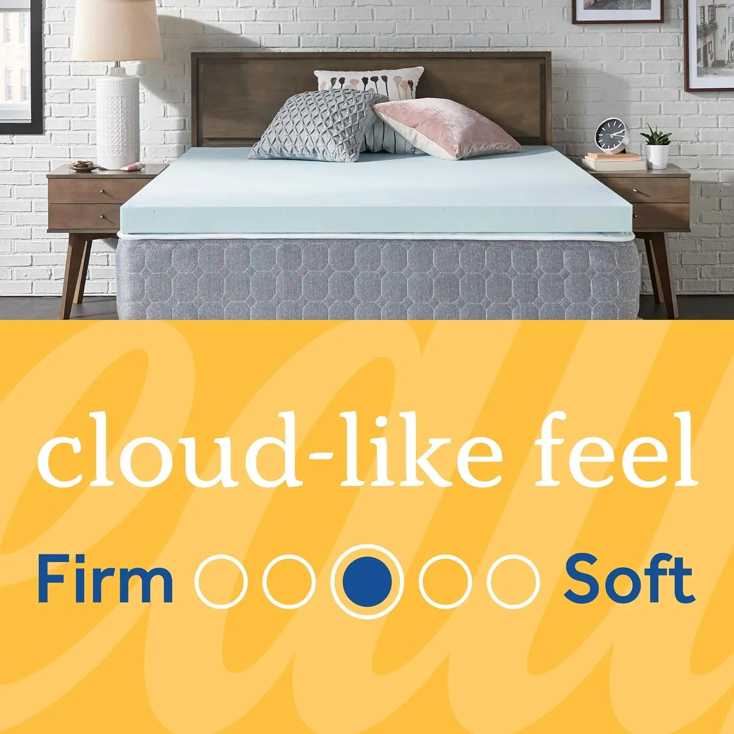 Sealy TrueForm 3" Memory Foam Mattress Topper, Queen Blue