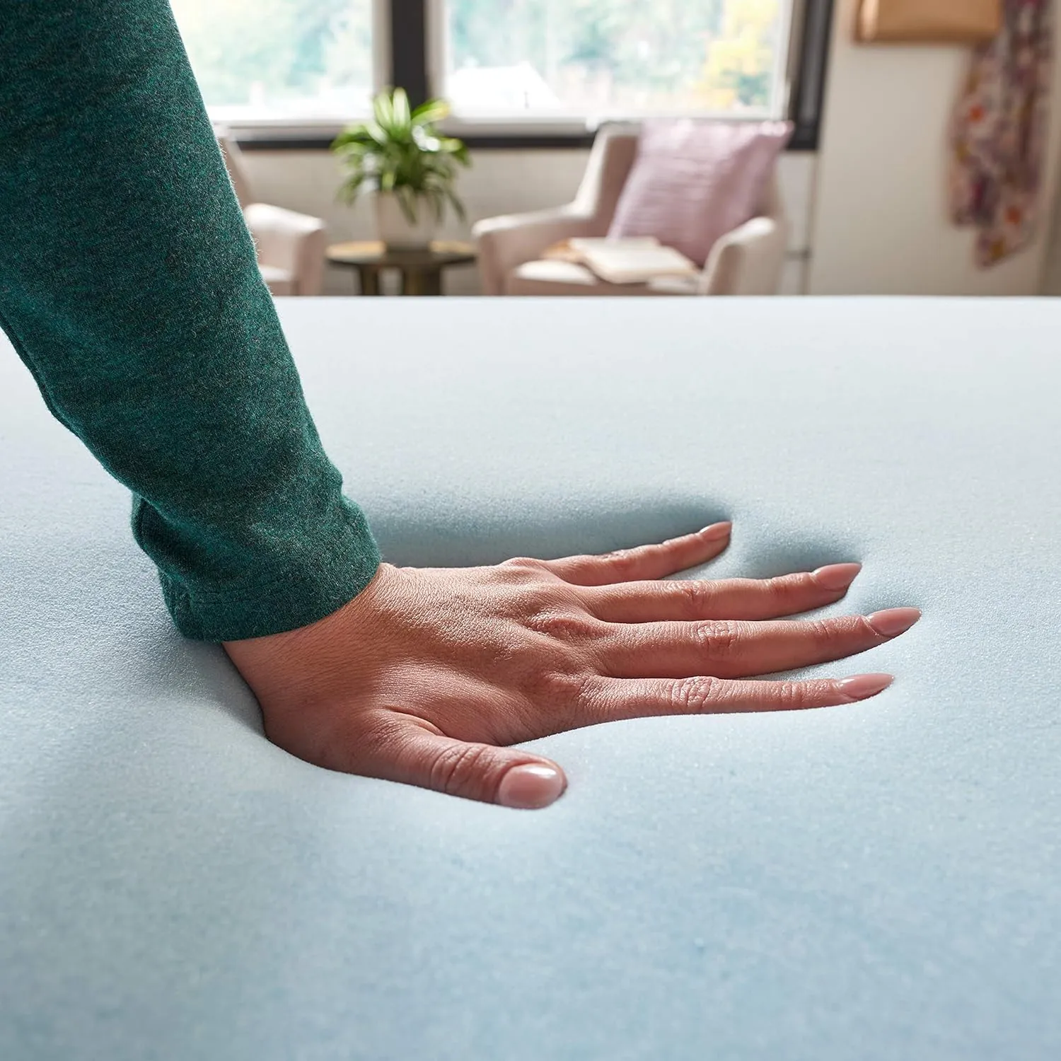 Sealy TrueForm 3" Memory Foam Mattress Topper, Queen Blue
