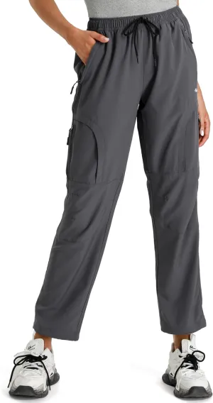 Seamaid Women's Hiking Pants Quick Dry Lightweight Water Resistant Cargo Pants with Zipper Pockets Travel Outdoor