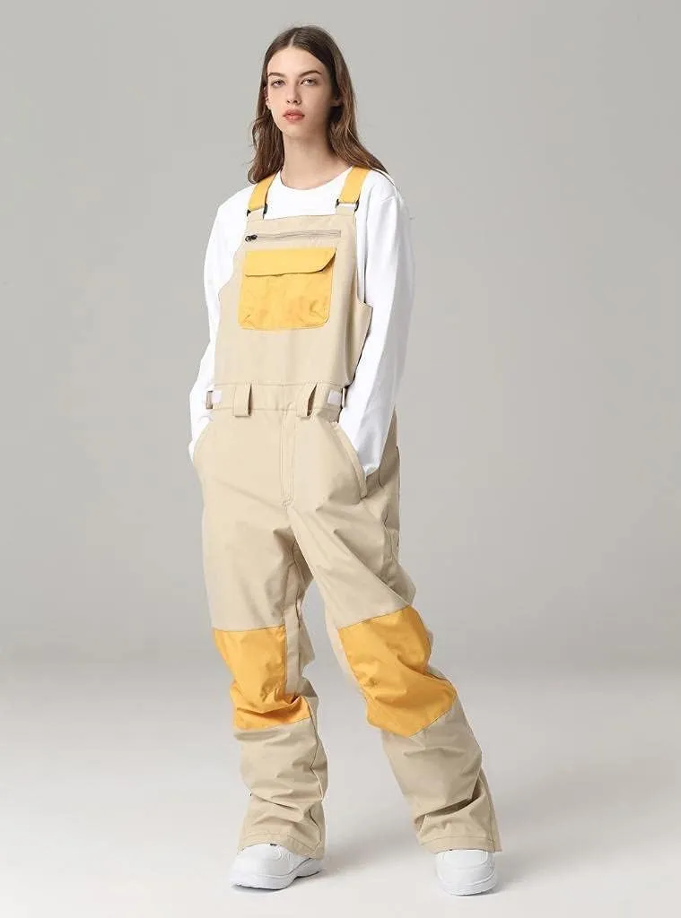 SEARIPE Women and Mens Snow Bibs Adjustable Overalls Pants Wear-resistant Bib Hiking Climbing Insulated Ski Pants