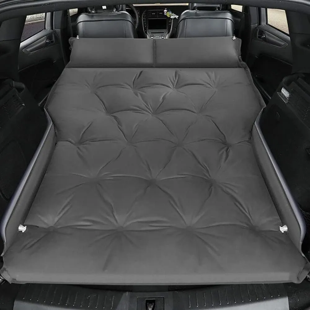 Self-Inflating Car Air Mattress, Self-Inflating Camping Sleeping Mat with Built-in Pillow, Car Bed, Car Sleeping Bed for Home, Outdoor and Travel- Car Bed fits Car, SUV, MPV (Grey)