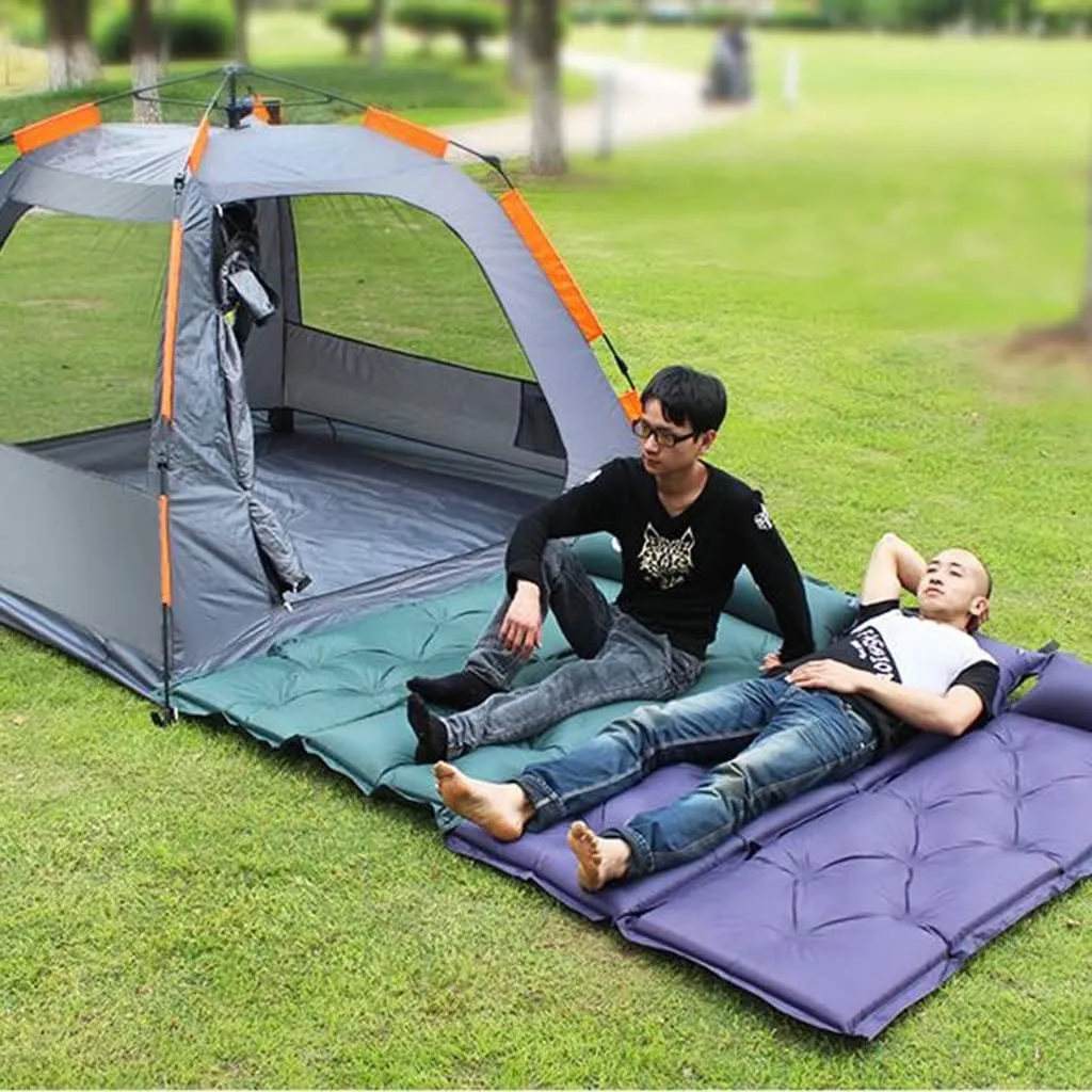 Self-Inflating Pads Single Thickened Tent Sleeping Pad Outdoor Thickened Automatic Inflatable Pad with Pillow Suitable for Camping Camping, Car Travel, Hiking, Beach, Indoor Lunch Break