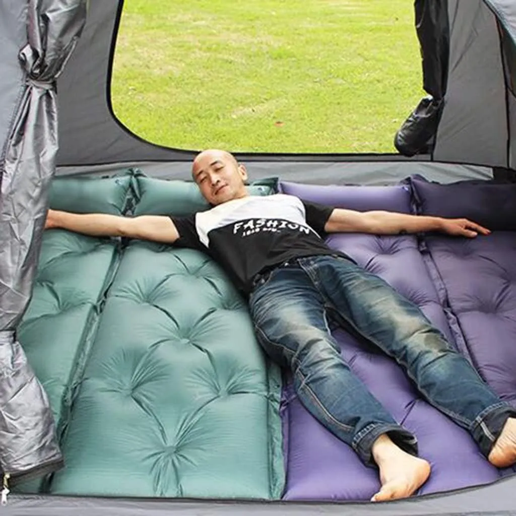 Self-Inflating Pads Single Thickened Tent Sleeping Pad Outdoor Thickened Automatic Inflatable Pad with Pillow Suitable for Camping Camping, Car Travel, Hiking, Beach, Indoor Lunch Break