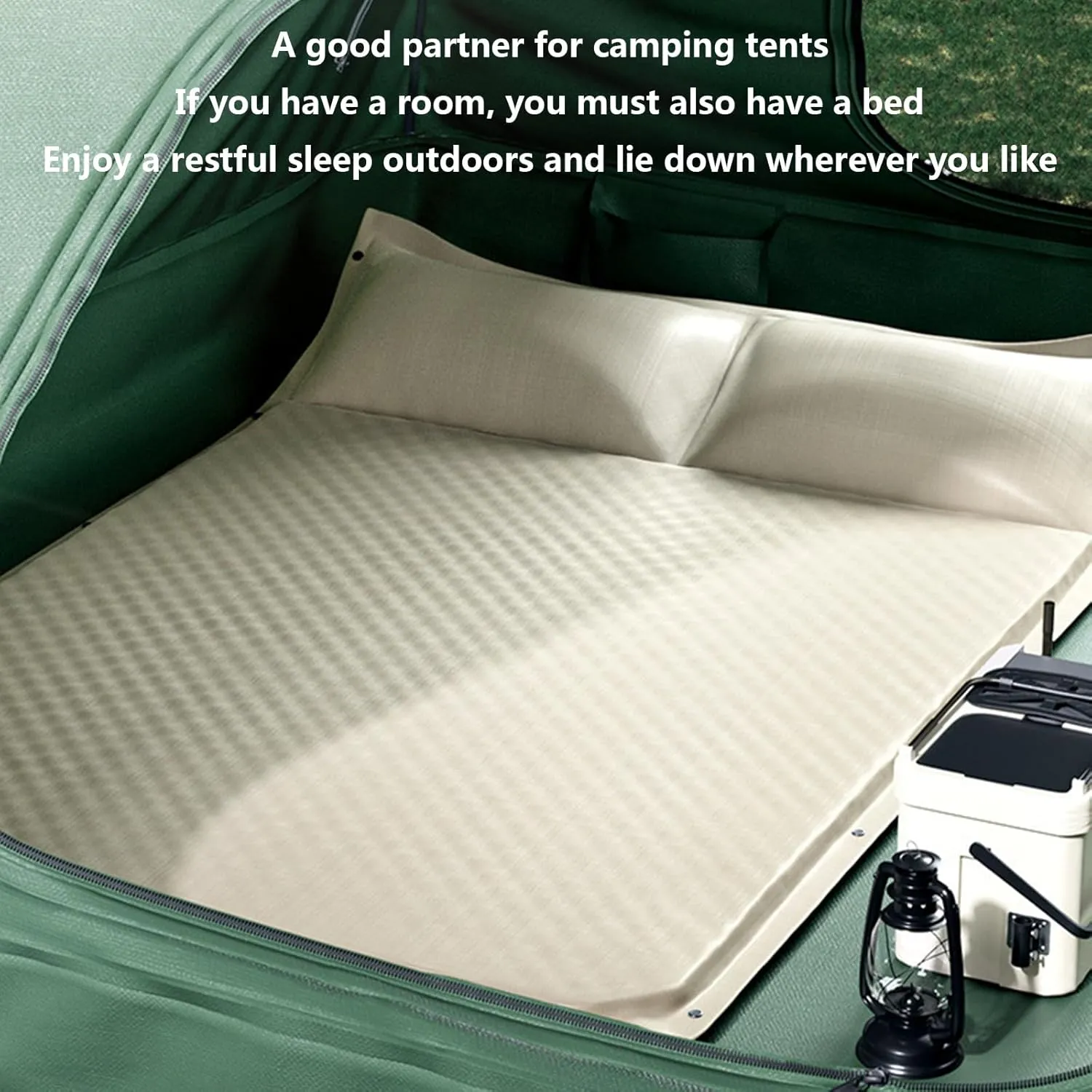 Self-Inflating Sleeping Pad for Camping 1.2" Thick Camping Inflatable Mattress Pad with Built in Pillow Expandable Inflatable Camping Mat for Car Camping Backpacking Hiking Camping Mat