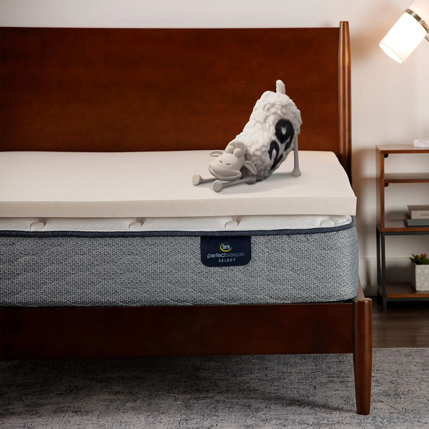 Serta CopperGel Cooling, Pressure-Relieving Memory Foam Mattress Topper, 2 Inch, King