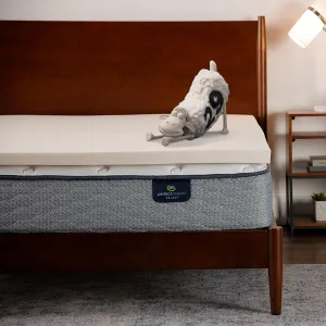 Serta CopperGel Cooling, Pressure-Relieving Memory Foam Mattress Topper, 2 Inch, King