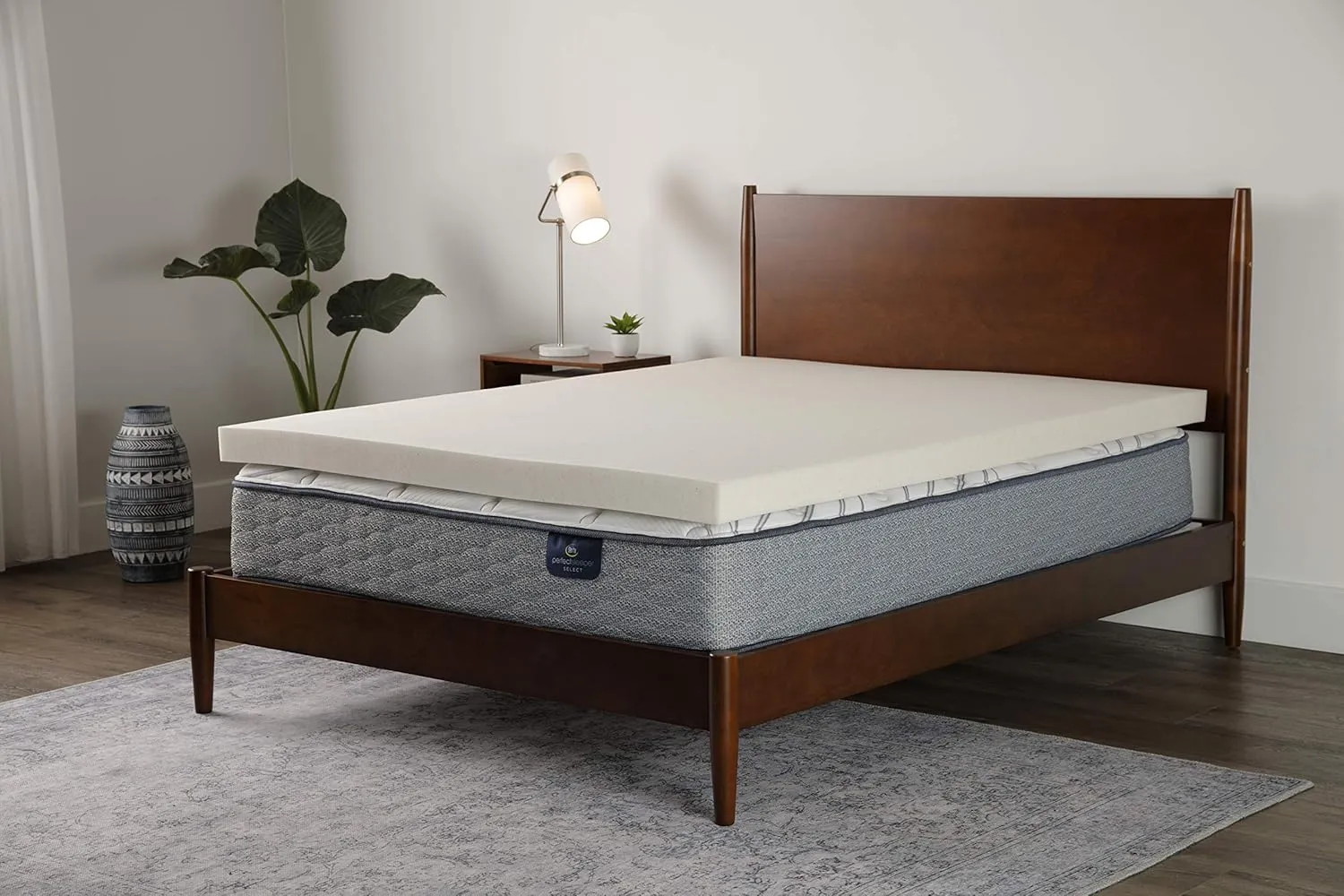 Serta CopperGel Cooling, Pressure-Relieving Memory Foam Mattress Topper, 3 Inch, Twin XL