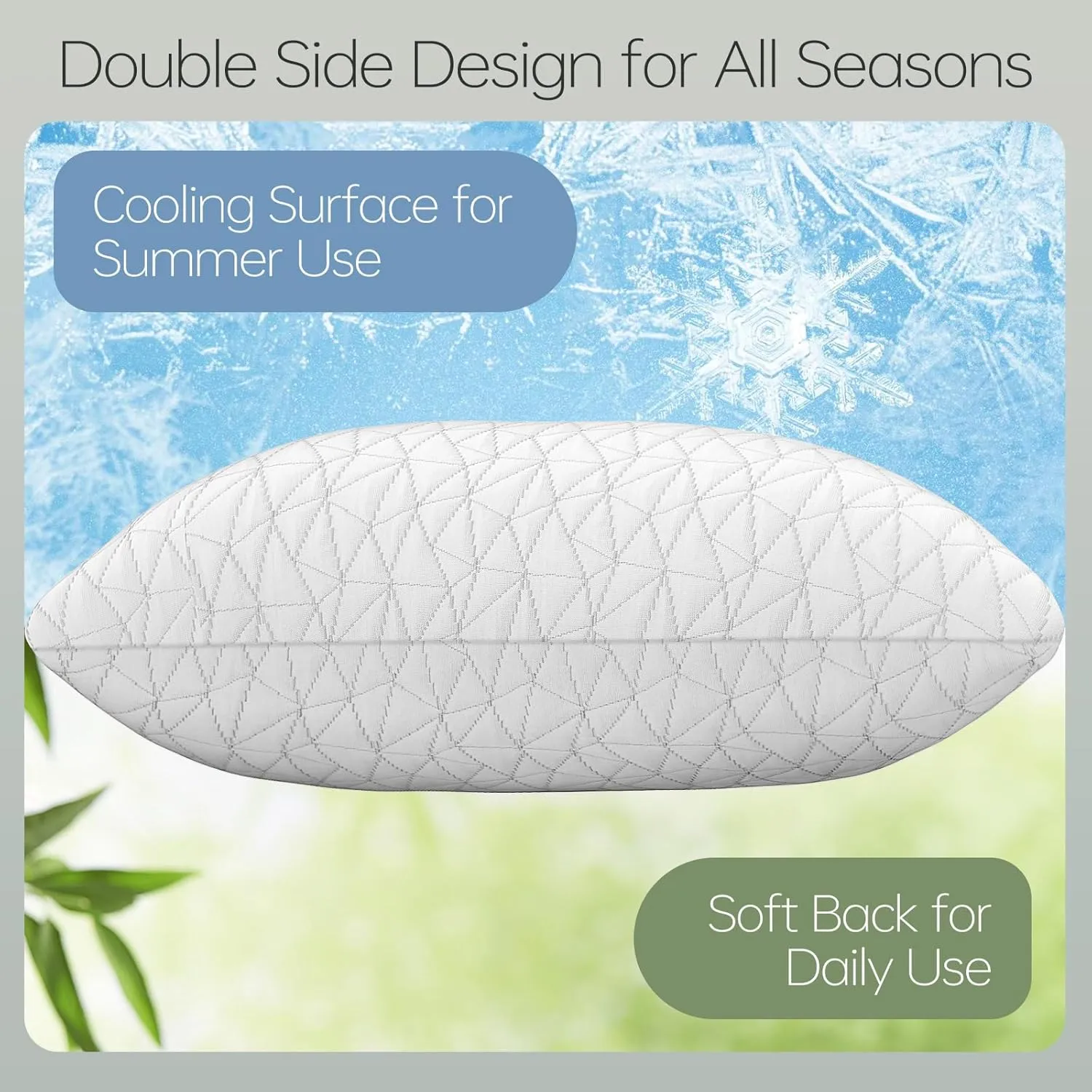 Shredded Memory Foam Pillows, Bed Pillows for Sleeping, King Size Pillows, Cooling Pillow, Stomach and Back Sleepers with Removable Washable Pillowcase (King*2)