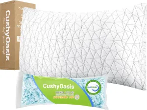 Shredded Memory Foam Pillows, Bed Pillows for Sleeping, King Size Pillows, Cooling Pillow, Stomach and Back Sleepers with Removable Washable Pillowcase (King*2)