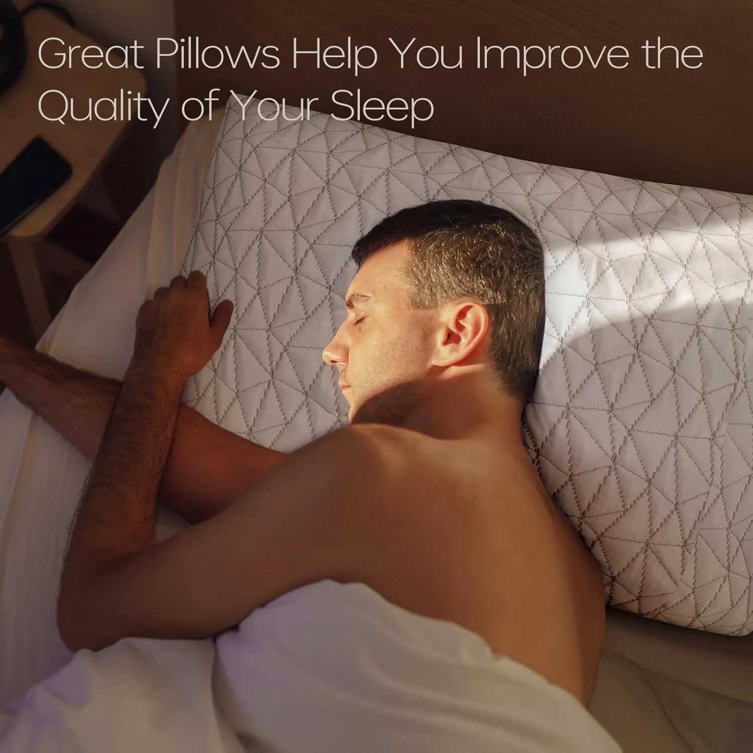Shredded Memory Foam Pillows, Bed Pillows for Sleeping, King Size Pillows, Cooling Pillow, Stomach and Back Sleepers with Removable Washable Pillowcase (King*2)