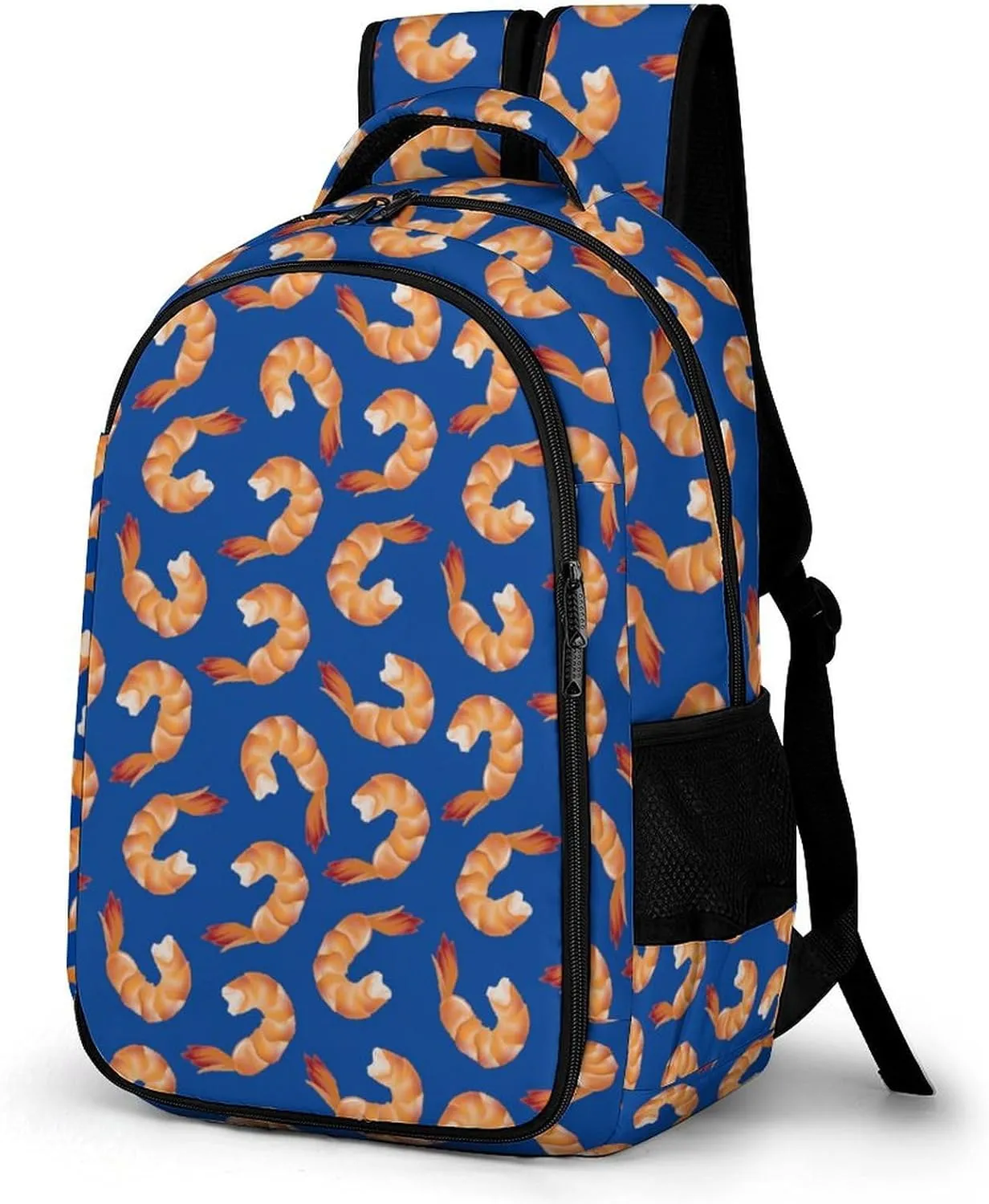 Shrimp Pattern Sea Food Backpack for Worker Teacher Business Hiking Travel Bag Shoulders Bag