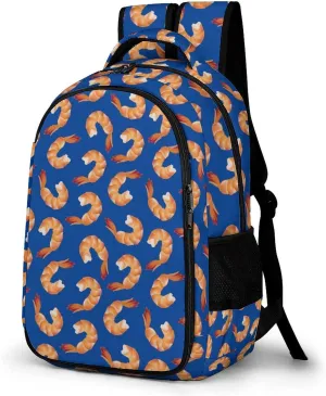 Shrimp Pattern Sea Food Backpack for Worker Teacher Business Hiking Travel Bag Shoulders Bag