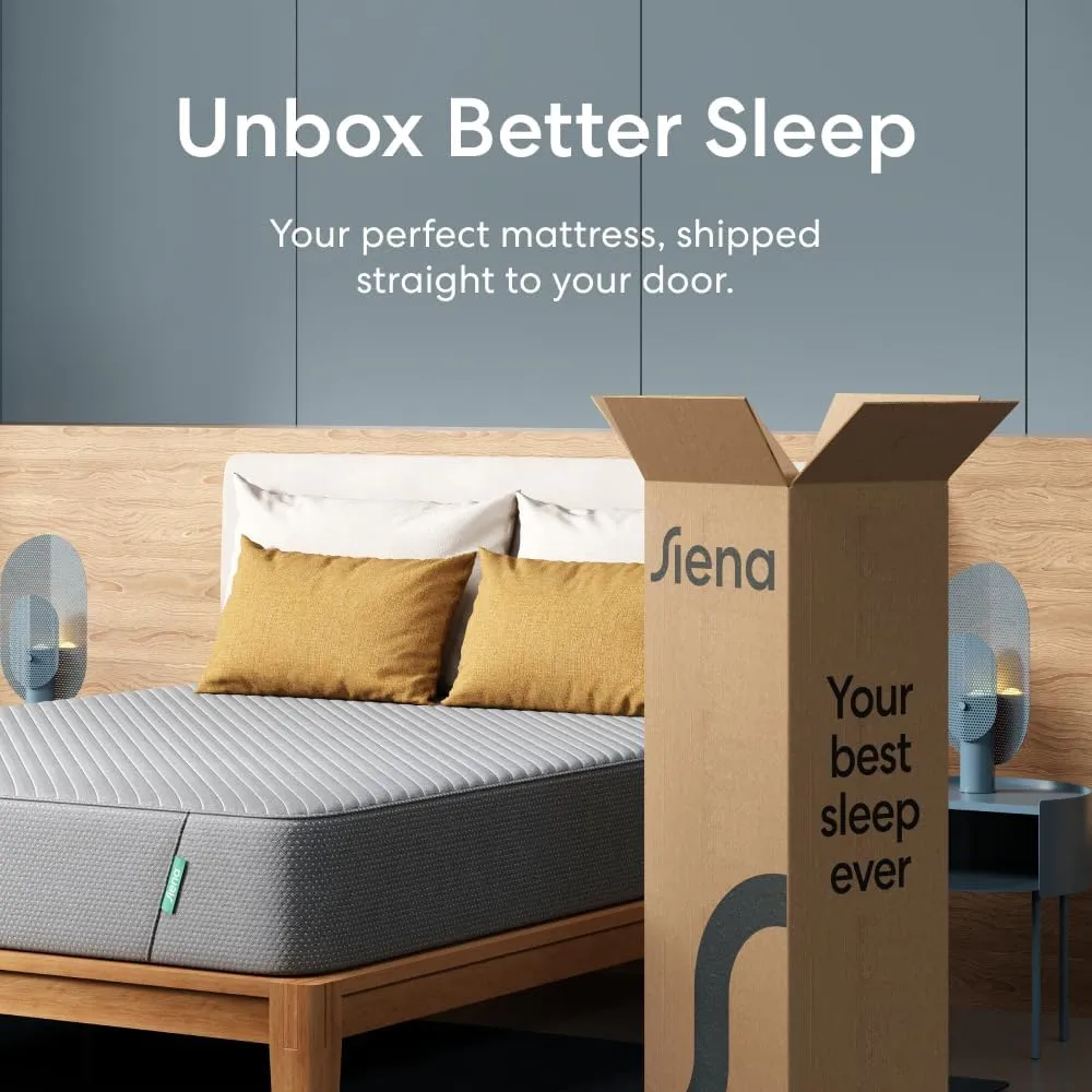 Siena 10” California King Gel Memory Foam Mattress - Medium Firm - 180 Night Trial - Premium Pressure-Relieving Layers - 10 Year Warranty - Mattress in a Box - CertiPUR-US Certified