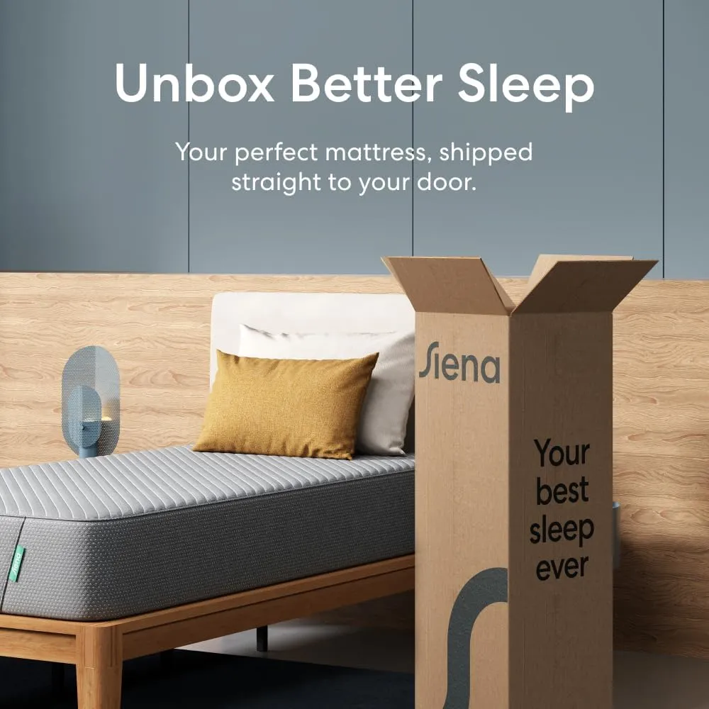 Siena 10” Twin Gel Memory Foam Mattress - Medium Firm - 180 Night Trial - Premium Pressure-Relieving Layers - 10 Year Warranty - Mattress in a Box - CertiPUR-US Certified