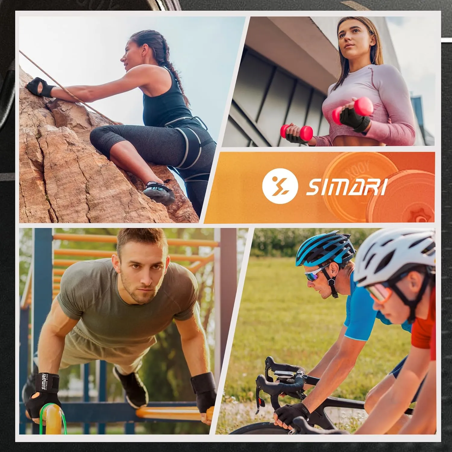 SIMARI Breathable Workout Gloves for Men and Women, Padded Weight Lifting Gloves with Great Grip, Full Palm Protection for Gym Training, Cycling, Weightlifting, Exercise, Crossfit, Climbing