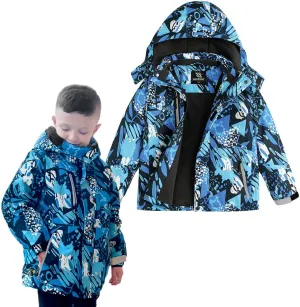 Simplee kids Boy Winter Coat Waterproof Ski Jacket Fleece Hooded Snow Warm Padded Raincoats