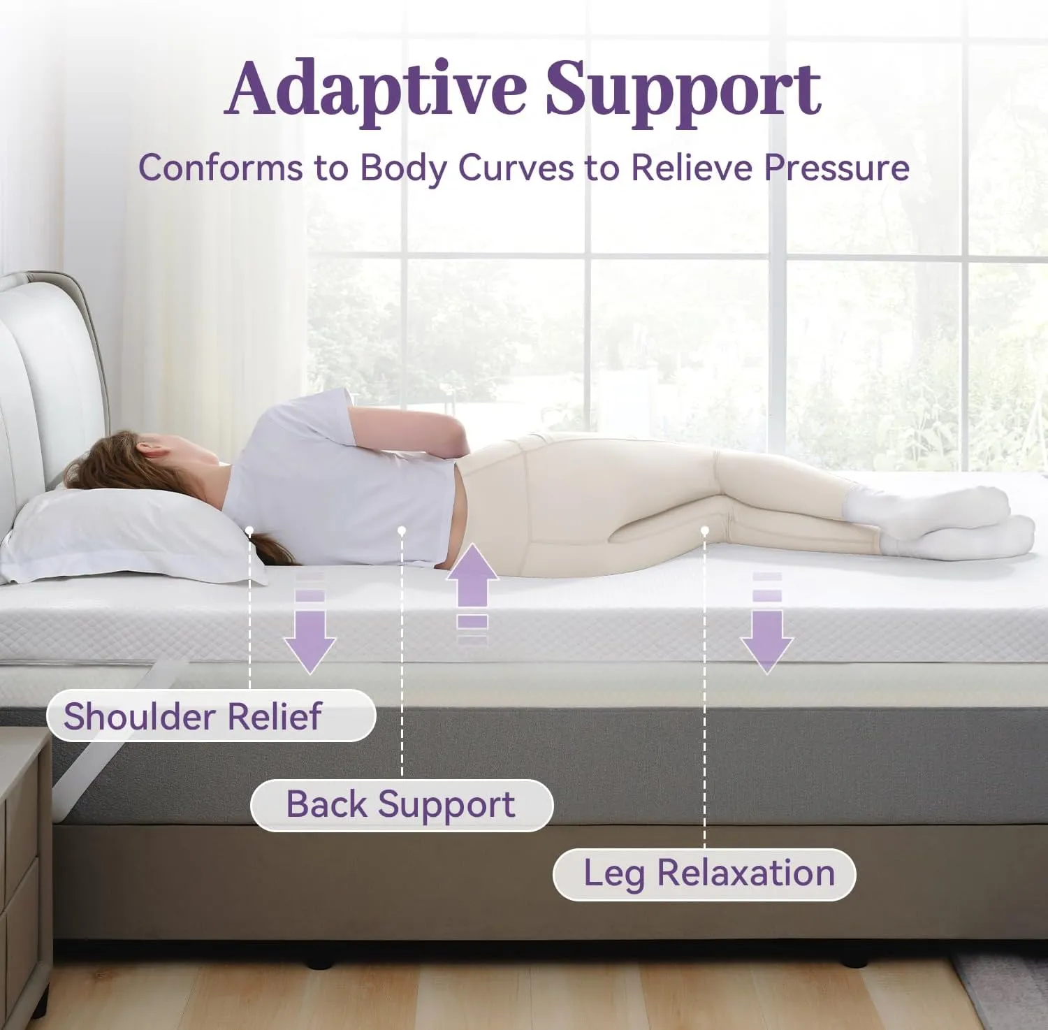 SINWEEK 3 Inch Gel Memory Foam Mattress Topper Full Size, Ventilated High Density Pad for Back Pain, Bed Topper with Removable Soft Cover, CertiPUR-US Certified