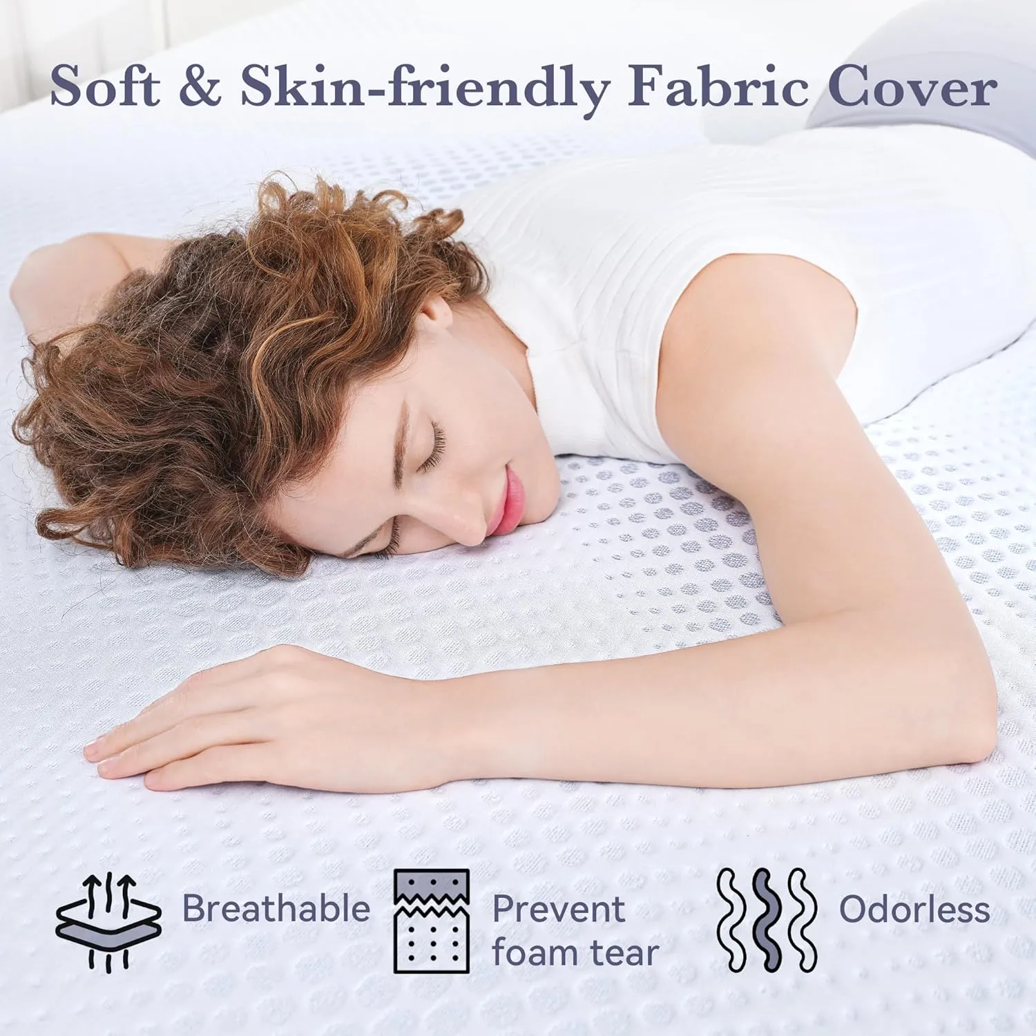 SINWEEK 3 Inch Gel Memory Foam Mattress Topper Queen Size, Ventilated Mattress Pad for Body Pressure Relief, Cooling Bed Topper with Breathable Soft Cover, CertiPUR-US Certified
