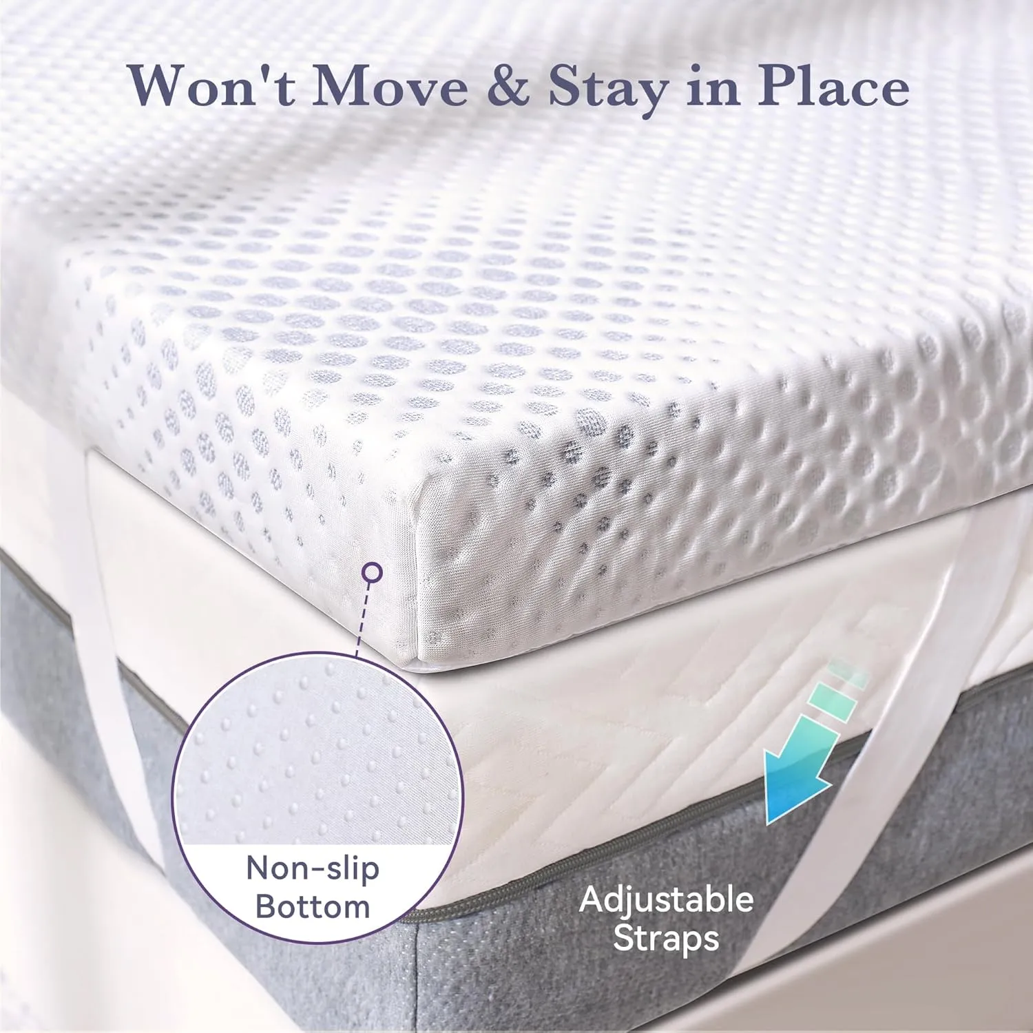 SINWEEK 3 Inch Gel Memory Foam Mattress Topper Queen Size, Ventilated Mattress Pad for Body Pressure Relief, Cooling Bed Topper with Breathable Soft Cover, CertiPUR-US Certified