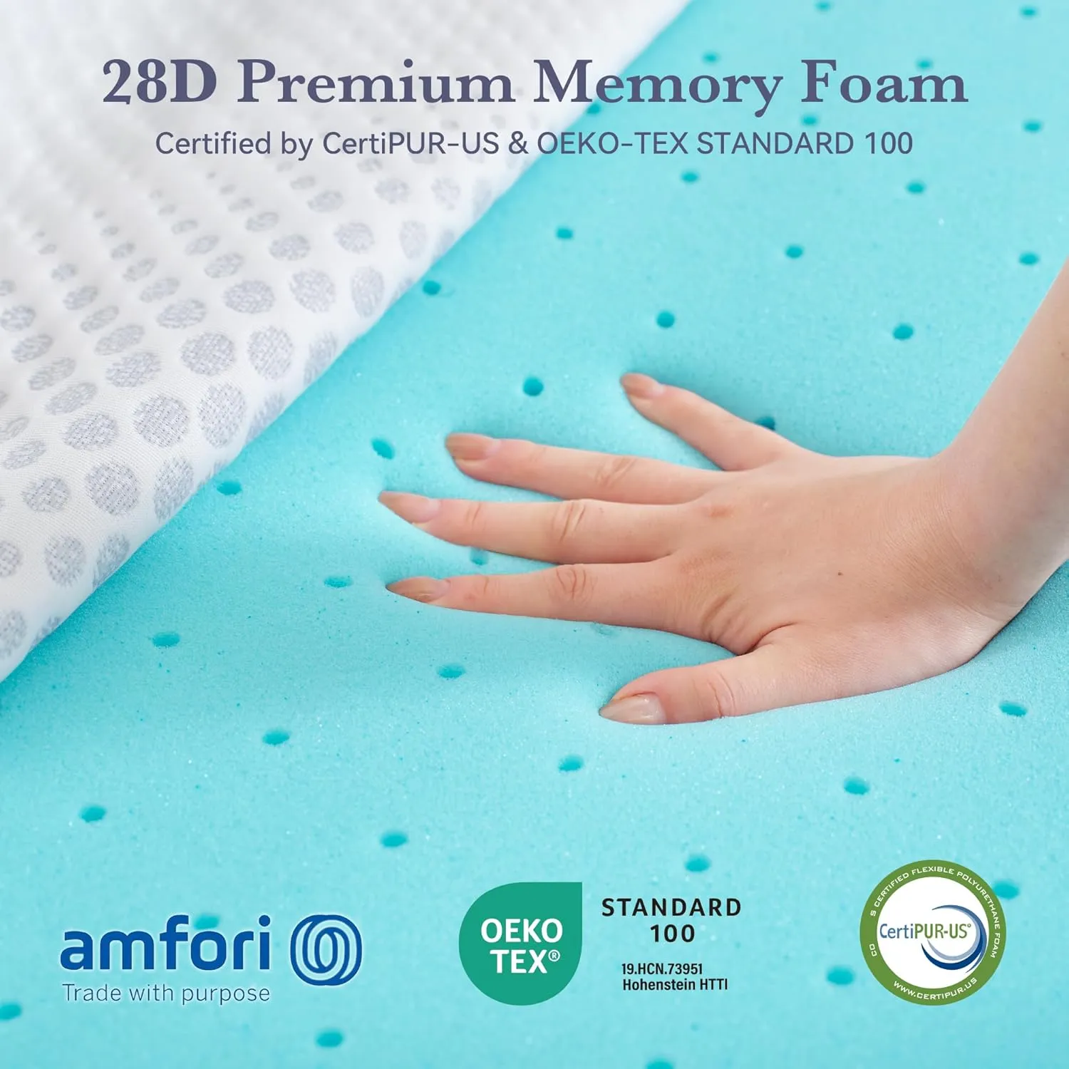 SINWEEK 3 Inch Gel Memory Foam Mattress Topper Queen Size, Ventilated Mattress Pad for Body Pressure Relief, Cooling Bed Topper with Breathable Soft Cover, CertiPUR-US Certified