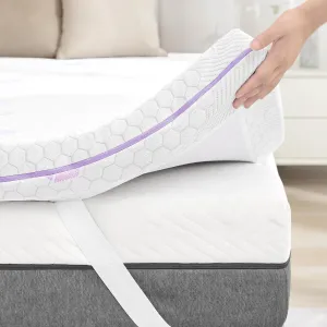 SINWEEK 3 inch Memory Foam Mattress Topper Twin XL Size, Soft to Extra Soft Flippable Mattress Pad for College Dorm Room, Cooling Gel Foam Bed Topper with Cover, CertiPUR-US Certified