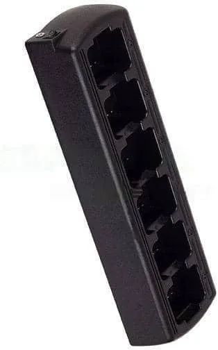 Six Bay Rapid Desk Charger for Hytera (HYT) PD78XG Rechargeable Two Way Radio (Slim Design)